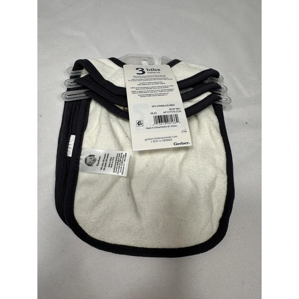 gerber 3 pack camping bibs‎ 0-6 months